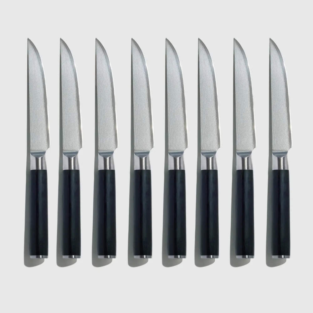 NEW! Quince- Essentials Japanese Damascus Steak Knife Set Of 8! (Z4)
